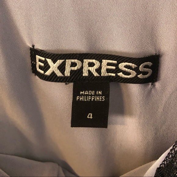 Express Short silver/black Sheer lace dress ~ Was just Too big for me to wear! - Picture 4 of 5